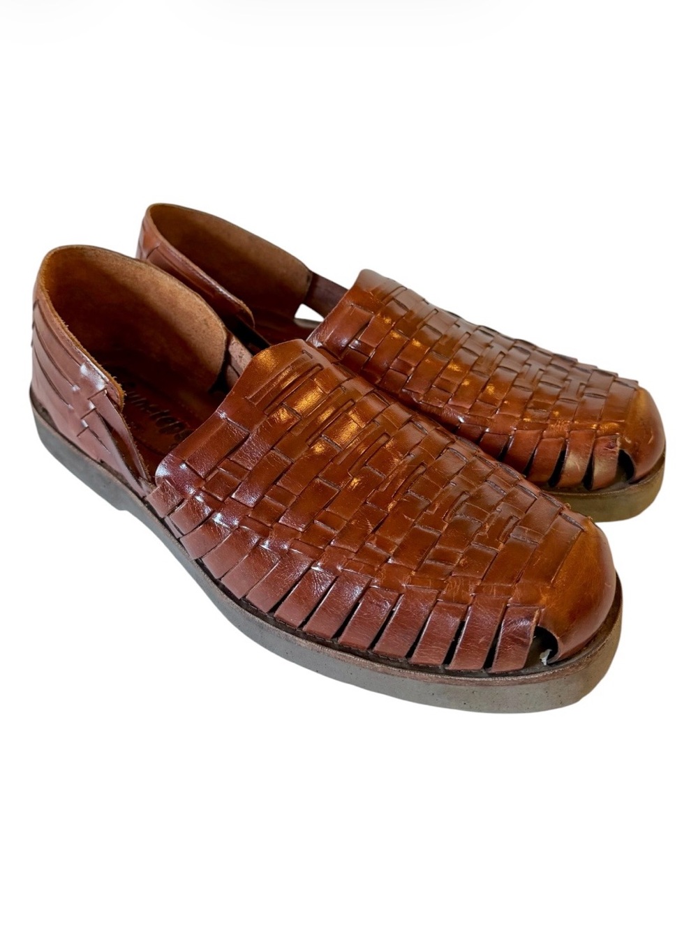 Sunsteps Handwoven Leather Mens Brown Huarache Sandal Size 11